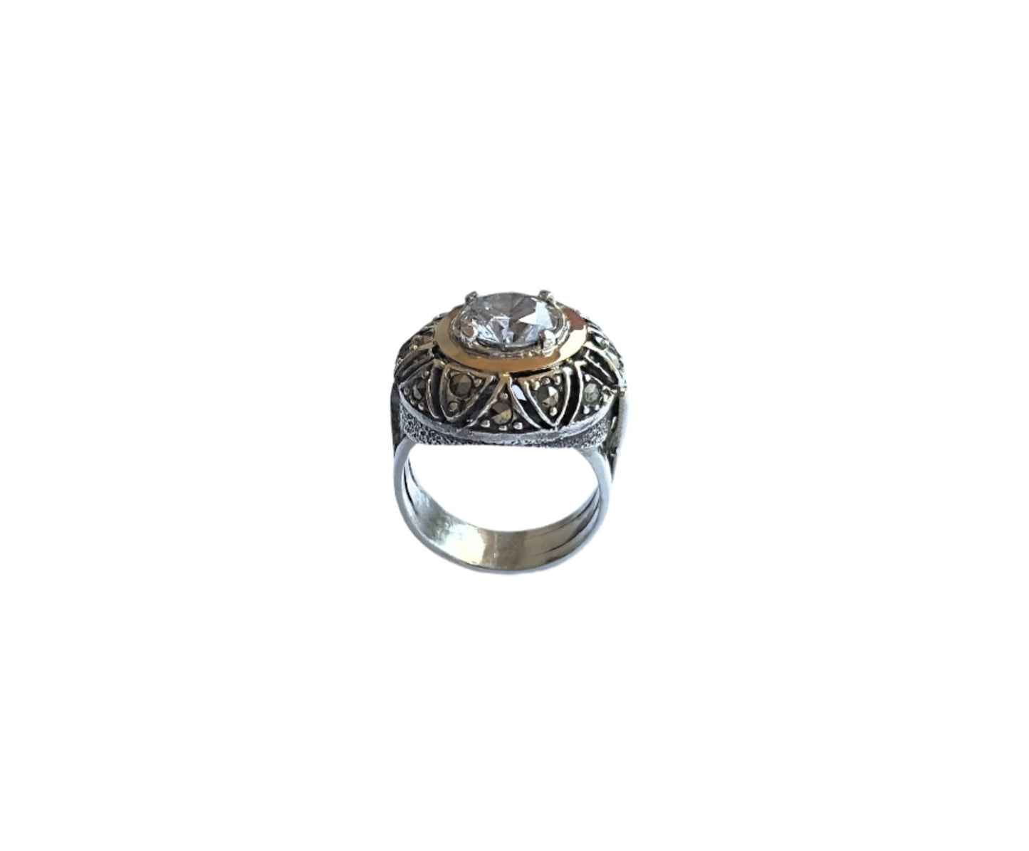 925 Sterling Silver & 9K Gold Traditional Vintage Ring