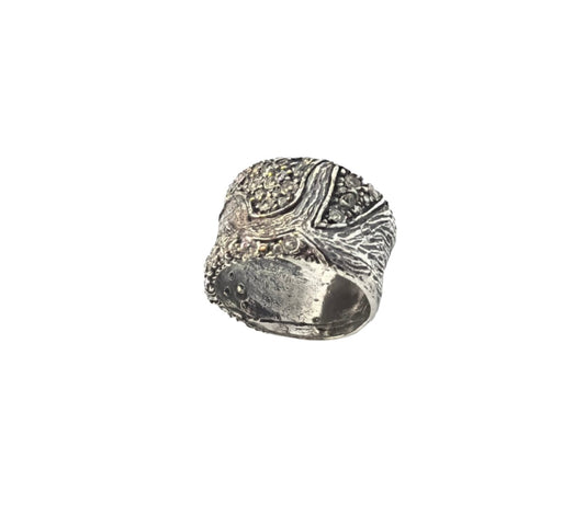 925 Sterling Silver Abstract Design Ring