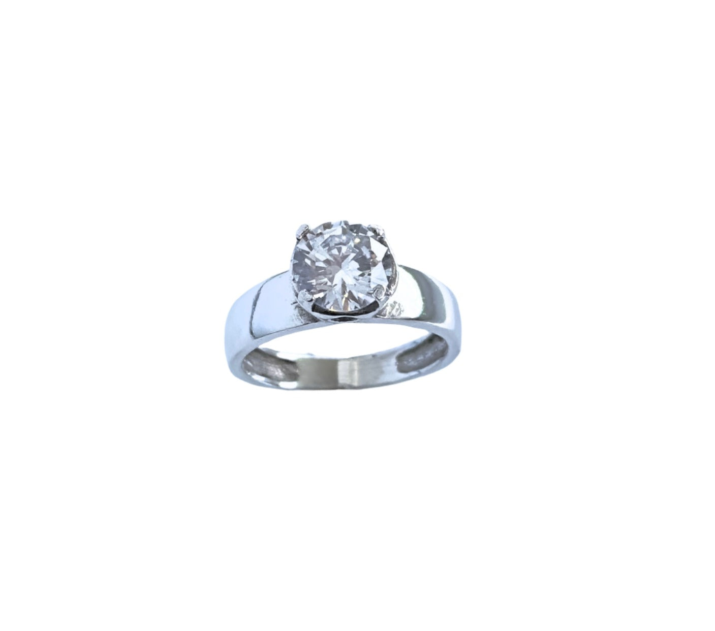 925 Sterling Silver Cubic Zirconia Gemstone Solitaire Ring