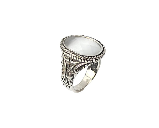 925 Sterling Silver Vintage Celtic Gemstone Ring