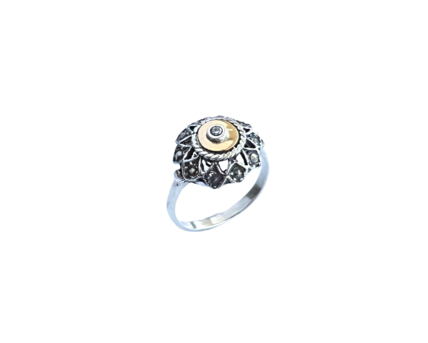 925 Sterling Silver & 9K Gold Classic Vintage Ring