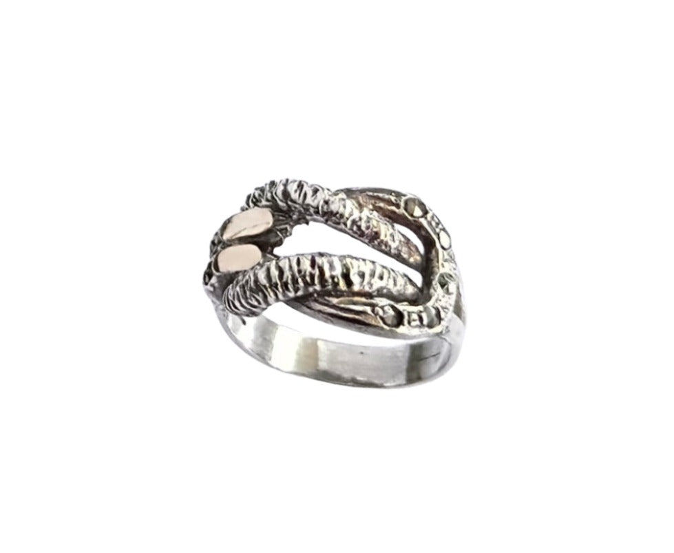 925 Sterling Silver & 9K Gold Knot Vintage Ring