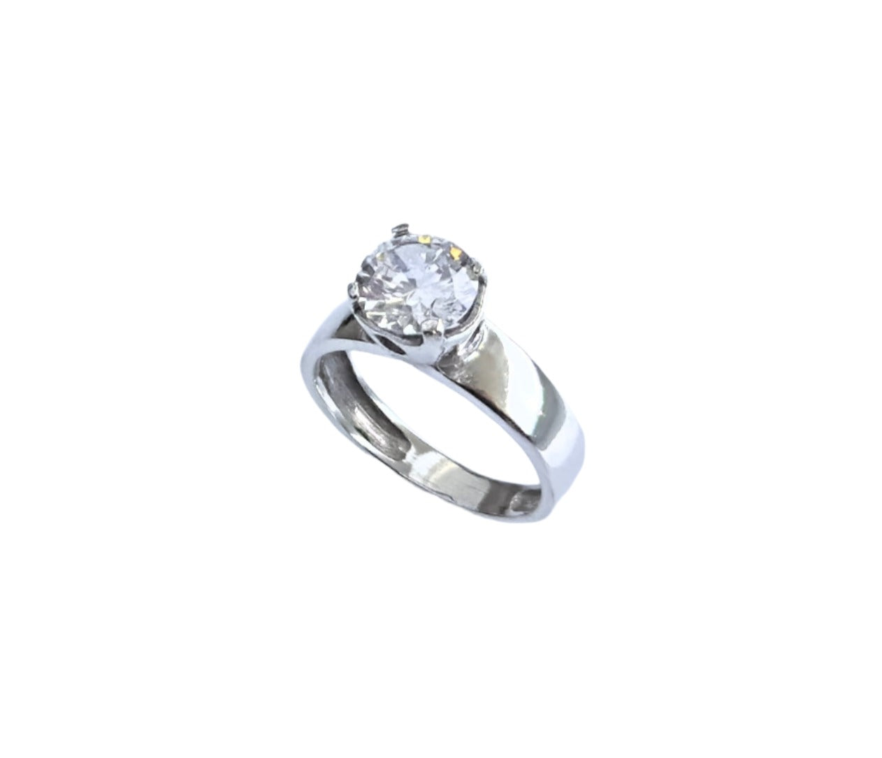 925 Sterling Silver Cubic Zirconia Gemstone Solitaire Ring