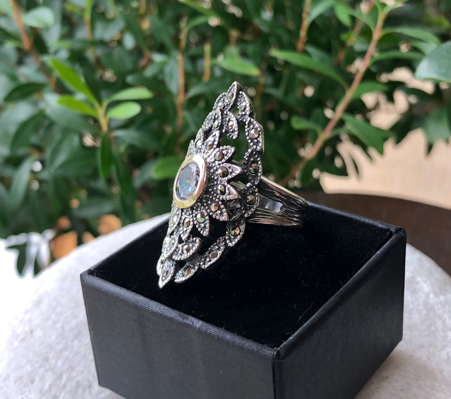 925 Sterling Silver & 9K Gold One-Of-A-Kind Vintage Ring