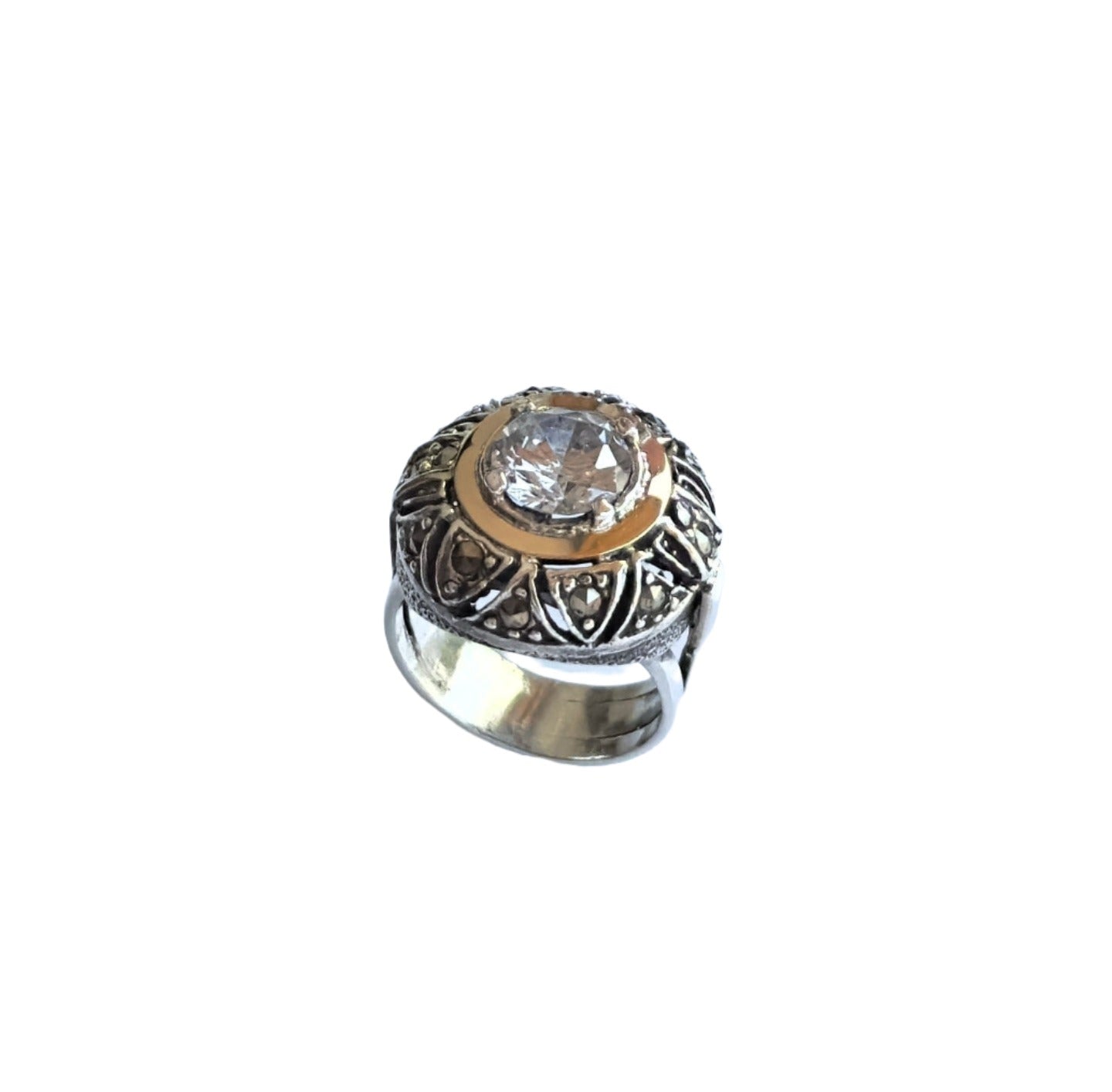 925 Sterling Silver & 9K Gold Traditional Vintage Ring