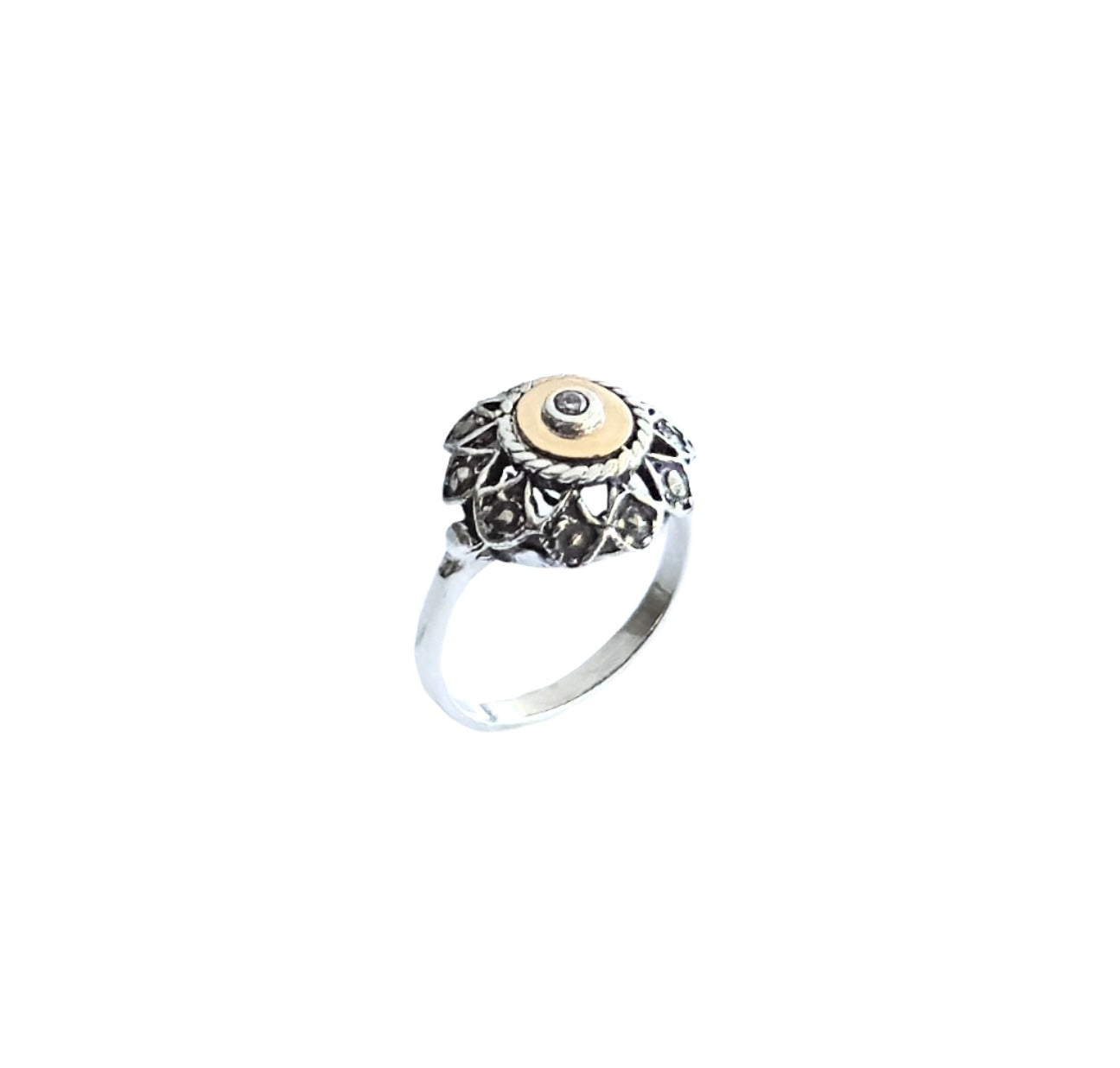 925 Sterling Silver & 9K Gold Classic Vintage Ring